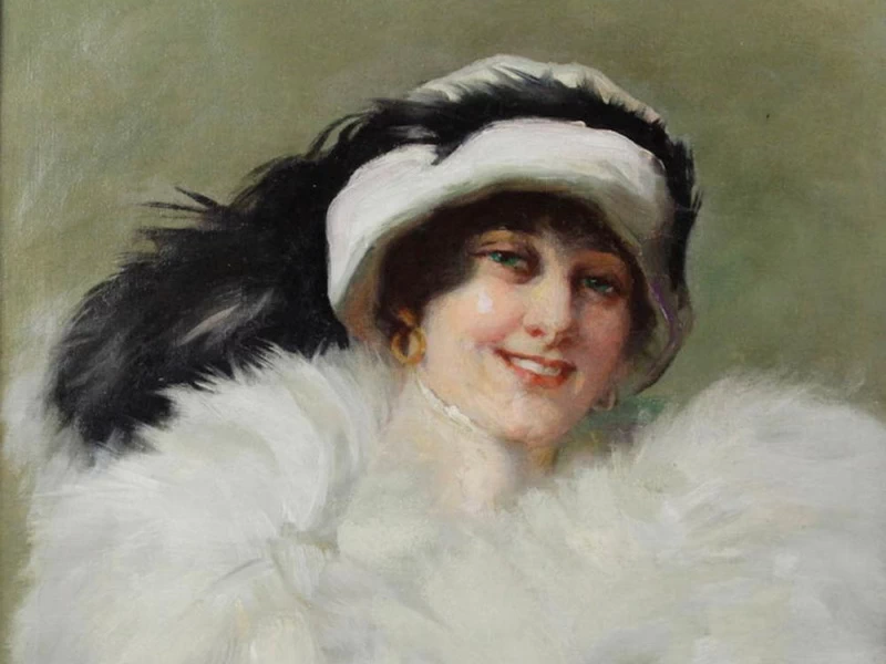 1858-John Willard Will Clawson - Signora con pelliccia